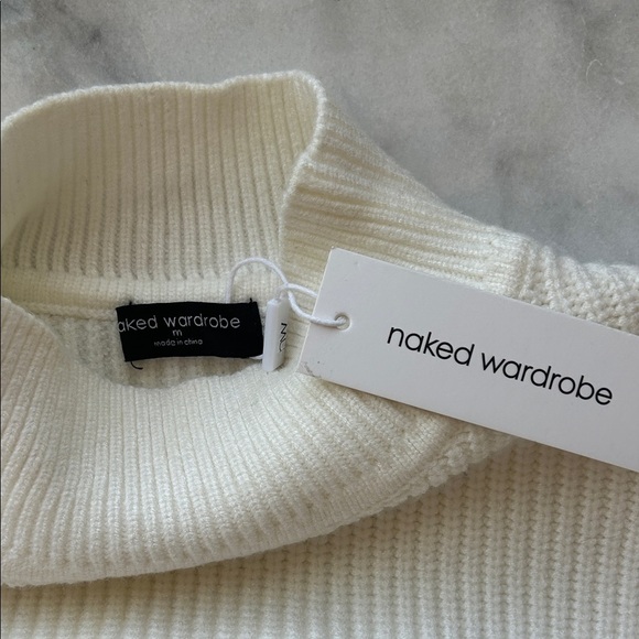 Naked Wardrobe Cream Ribbed Turtleneck Sweater | M - Picture 3 of 3